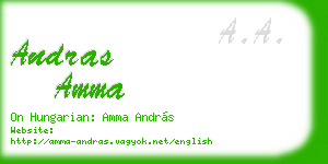 andras amma business card